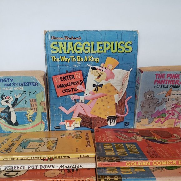 Vintage Book Lot of 17 - Charlie Brown Walt Disney Snagglepuss pink panther + B1 - Picture 2 of 7